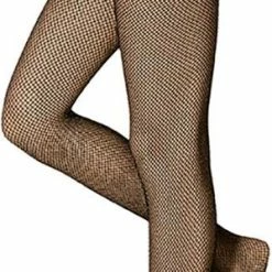 Dames Panty Visnet | Lurex | Zwart/Goud | Maat S/M | Panty Dames | Fishnet Panty | Pantys | Visnet Panty Carnaval | Apollo