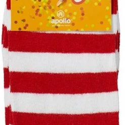 Feest Sokken Met Strepen | Rood|wit 41/46 | Gekleurde Sokken | Carnaval | Party Sokken Heren | Apollo -Beenmode Winkel 307x840