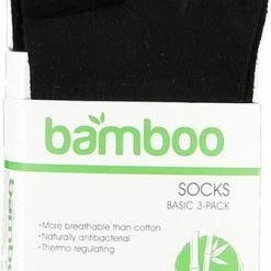 Apollo Bamboe 3P Sokken - Zwart - Maat 39-42