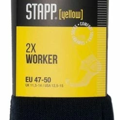 6-Pack Stevige Worker Werksokken Stapp Yellow - Worker 4415.699 - Zwart - Unisex - Maat 39-42 -Beenmode Winkel 334x840