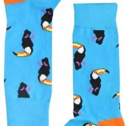 Merkloos Toekan Sokken Maat 41-46 - Blauw - Dierenprint - Grappige, Vrolijke En Leuke Sokken
