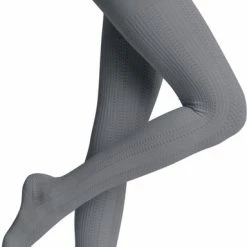 FALKE Knit Caress Warm Zonder Patroon Admend Oondorchzichtig Zacht Comfortabel Organisch Duurzaam Katoen Wol Grijs Dames Panty - Maat 36-38 -Beenmode Winkel 384x840