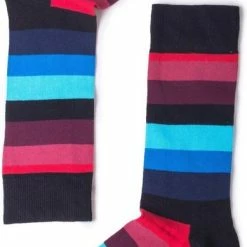 Happy Socks Stripe Sokken - Rood/Zwart/Blauw - Maat 36-40