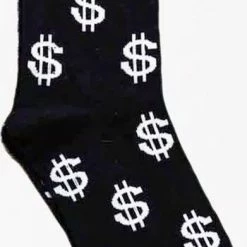 Malinsi Grappige Sokken Geld - Zwart - Dollar - One Size - Cadeau Mannen - Huissokken - Housewarming - Verjaardag - Man - Sinterklaas & Kerst