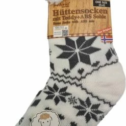 Antonio Huissokken - Hartjes En Sneeuwvlokken - Wit Grijs - Dames - Antislip ABS - One Size (35-42) - Hüttensocken - Warme Sokken - Warme Huissok - Sloffen
