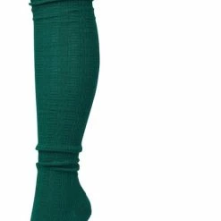 Bonnie Doon Bio Kabel Overknee Kousen Dames Donker Groen Maat 36/42 - Klassiek Kabel Patroon - Biologisch Katoen - Comfort - Classic Cable Overknee Sokken - OEKO-TEX - Gladde Naad - Kniekousen - Duurzaam Huidvriendelijk - Trekking Green - P53498.5