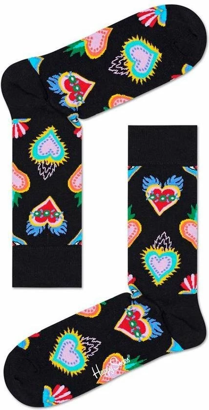 Happy Socks - Scared Heart Sock - Sokken Dames - Zwart - Maat 36-40 3 Happy Socks - Scared Heart Sock - Sokken Dames - Zwart - Maat 36-40