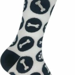 Merkloos JustSockIt Honden Sokken Zwart Wit- Sokken - Leuke Sokken - Vrolijke Sokken - Dieren Sokken - Sokken Met Honden - Honden Cadeau