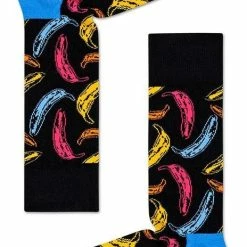 Happy Socks Sokken Andy Warhol Banana Socks Zwart Maat:41-46 -Beenmode Winkel 464x840
