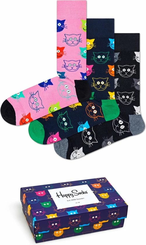 Happy Socks 3P Mixed Cat Socks Giftbox - Maat 41-46 8 Happy Socks 3P Mixed Cat Socks Giftbox - Maat 41-46 - Afbeelding 6