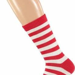 Feest Sokken Met Strepen | Rood|wit 41/46 | Gekleurde Sokken | Carnaval | Party Sokken Heren | Apollo