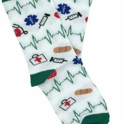 Merkloos Jouw Medische Shop™ - Medische Sokken - Medsocks - Sokken - Groen/wit - Maat 36-40 - Sok - Verpleegkunde - Geneeskunde - Verpleegkundige - Dokter - Cadeau - Kousen