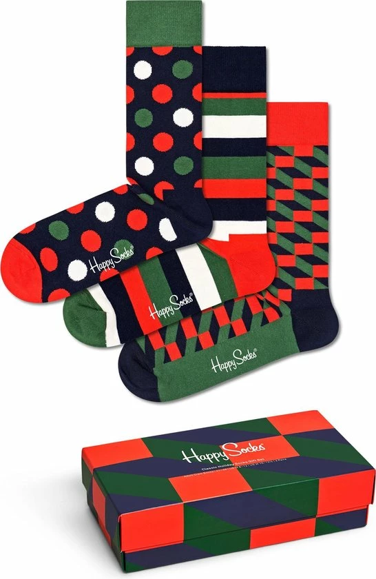 Happy Socks XCHD08-0200 3-Pack Classic Holiday Socks Q4-21 3 Happy Socks XCHD08-0200 3-Pack Classic Holiday Socks Q4-21