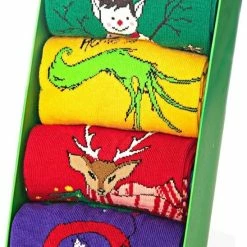 Merkloos Shiva Mode Kerst Nieuwjaar Kleurrijk Sokken Giftbox V3 | 4 Pack | Maat 36-40 | Vrolijke Ontwerp | Naadloos | Gift - Cadeau -Beenmode Winkel 548x840 1