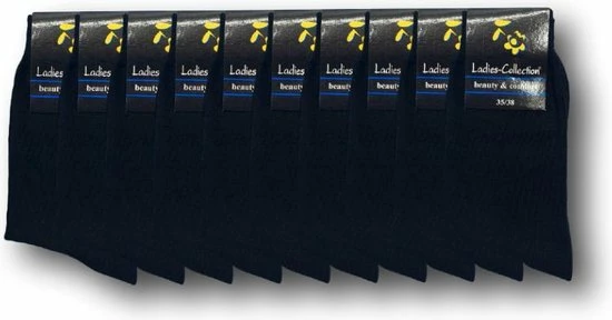 Bonanza 10 Paar Damessokken - 100% Katoen - Naadloos - Zwart - Maat 35-38 5 Bonanza 10 Paar Damessokken - 100% Katoen - Naadloos - Zwart - Maat 35-38 - Afbeelding 3