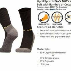 UphillSport - Warme Werksokken Met Bamboe - Maat 43/46 - Kleur: Zwart - Sterke Werksokken - Zonder Naden - Termal Klasse 3 - Per Paar -Beenmode Winkel 550x353