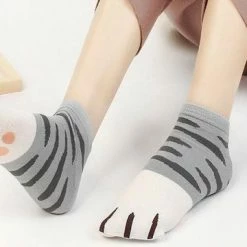 Ardran & Tookar Enkel Sokken Dames - Poes Huissokken Dames - Maat 35-40 - Kat Grijs - 1 Paar -Beenmode Winkel 550x360 1