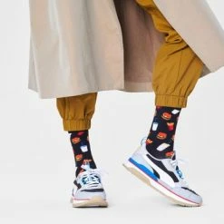 Happy Socks Sokken Met Print Hamburger Sock - Maat 36-40 -Beenmode Winkel 550x373