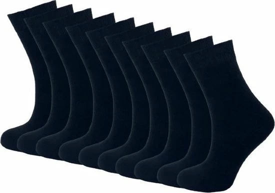Bonanza 10 Paar Damessokken - 100% Katoen - Naadloos - Zwart - Maat 35-38 3 Bonanza 10 Paar Damessokken - 100% Katoen - Naadloos - Zwart - Maat 35-38