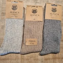 Merkloos 3 Paar - Alpaca Wollen Sokken - Maat 43-46 - Unisex - Huissokken - Vrijetijdsokken - Najaarssokken - Werksokken
