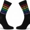 Merkloos ALLPRIDE LGBTQIA Regenboog Pride Sokken Maat 36/42 Zwart Fuck You -Beenmode Winkel 550x414 1