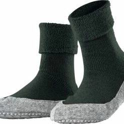 FALKE Cosyshoe Slofsokken Comfortabel Warm Winter Antislip Ondoorzichtig Zacht Mid-rise Met Vilten Zool Zonder Motief Met Noppen Merinowol Groen Dames Sokken - Maat 37-38
