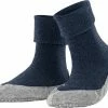 FALKE Cosyshoe Slofsokken Comfortabel Warm Winter Antislip Ondoorzichtig Zacht Mid-rise Met Vilten Zool Zonder Motief Met Noppen Merinowol Blauw Dames Sokken - Maat 37-38 -Beenmode Winkel 550x438 1