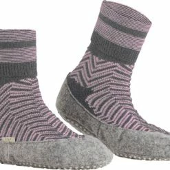 FALKE Cosyshoe Herringbone Slofsok Lang Met Patroon Met Anti-slip Noppen Gestreept Maagdelijke Wol Grijs Dames Sokken - Maat 37-38 -Beenmode Winkel 550x438 2