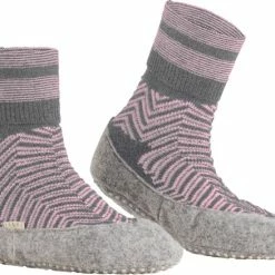 FALKE Cosyshoe Herringbone Slofsok Lang Met Patroon Met Anti-slip Noppen Gestreept Maagdelijke Wol Grijs Dames Sokken - Maat 41-42 -Beenmode Winkel 550x438