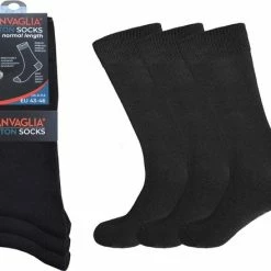 Merkloos Sokken Unisex - 12 Paar - Zwart - Maat 39-42 | Dames Sokken | Heren Sokken