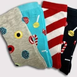 Merkloos Happy Sokken In Leuke Giftbox - Sweety Candy Store Snoepjes Sok - Cadeau Doos Met 4 Paar Funny Candies Socks - Maat 38 Tot 44 -Beenmode Winkel 550x453 2
