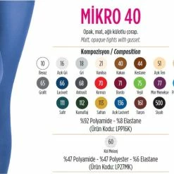 Penti Micro 40 Denier Dames Panty (pd1010) - WIT - Maat L -Beenmode Winkel 550x482 3