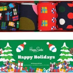 Happy Socks Gift Bonanza Socks Gift Set (4-pack) - Unisex Sokken - Kerst- En Cadeausokken - Unisex - Maat: 36-40 -Beenmode Winkel 550x486 4