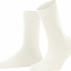FALKE ClimaWool Versterkt Zonder Patroon Ademend Warm Droog Milieuvriendelijk Elegant Duurzaam Lyocell Maagdelijke Wol Wit Dames Sokken - Maat 41-42