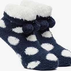 Scapino 1 Paar Gevoerde Antislip Dames Huissokken - Blauw - Maat 35/38