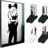 MuseARTa Banksy Graffiti - Gift Box With 4 Pairs Of Socks - Maat 36-40 -Beenmode Winkel 550x504