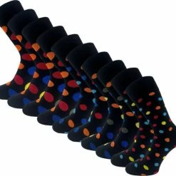 10 Paar Sokken - SQOTTON® - Fun - Dots - Maat 43-46
