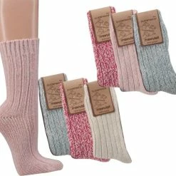 Socks4Fun - Noors Wollen Sokken - Frisse Kleuren - 3 Paar - Maat 35/38
