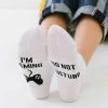 Merkloos Game Sokken - Wit Met Tekst: Do Not Disturb, I'm Gaming - Maat 37-41 -Beenmode Winkel 550x507