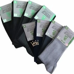 Naft 100% Katoenen Medische Sokken - Zwart -Grijs - Antraciet -Marine Blauw - Maat 39-42 - Sokken Voor Diabeten - Reuma - En Tegen Oedeem - Wijde Boord - Sokken Zonder Elastiek - Naadloos - Dames - Heren - 8 Paar