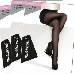 Marianne Panty | 3 Pack | 35 Denier Zwart XXXXL