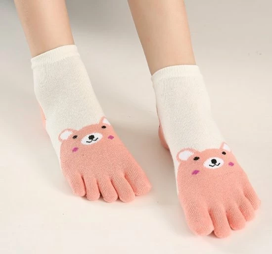 GrandSock Teensokken - Teen Sokken - Toesocks - Dames - Wit / Zalm / Roze / Creme - - Print Beer - 35-38 3 GrandSock Teensokken - Teen Sokken - Toesocks - Dames - Wit / Zalm / Roze / Creme - - Print Beer - 35-38