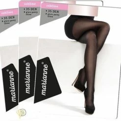 3 Pack Marianne 35 Denier Panty, Kleur Zwart, Maat S/M