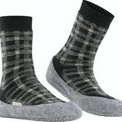 FALKE Cosyshoe Checked Dames Pantoffels - Grijs - Maat 37-38 -Beenmode Winkel 550x513 2
