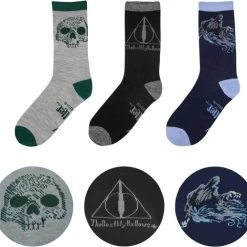 Cinereplicas Harry Potter & The Deathly Hallows Sokken - Multipack Unisex Geschenkset Maat 37-42