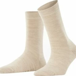 FALKE Softmerino Dik Halfhoog Comfortabel Zonder Motief Zacht Winter Warm Ondoorzichtig Merinowol Katoen Beige Dames Sokken - Maat 39-40