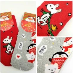 Merkloos Happy Warme Dikke Kerstsokken Set- Youhomy Sokken Maat 35-38 Rood, Grijs-Hoge Kwaliteit En Kriebelt Niet- 2 Paar Dikke Wintersokken -Vrolijke Kerstprint Rood - Kerstsokken Dames, Meisje, Heren, Jongens - Kerst - Kerstcadeau -Beenmode Winkel 550x544