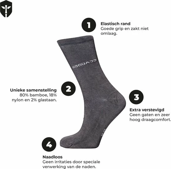 SQQUADD Bamboo Wear SQQUADD® Bamboe Sokken Dames En Heren - Unisex - Maat 39-42 - Naadloos En Duurzaam - Tegen Zweetvoeten - Bamboo - Grijs 4 SQQUADD Bamboo Wear SQQUADD® Bamboe Sokken Dames En Heren - Unisex - Maat 39-42 - Naadloos En Duurzaam - Tegen Zweetvoeten - Bamboo - Grijs - Afbeelding 2