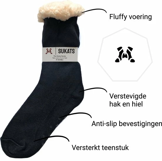 Sukats® Huissokken - Homesocks - 3 Paar - Maat 36-41 - Mix E - Anti-Slip - Fluffy - Dames Huissokken 4 Sukats® Huissokken - Homesocks - 3 Paar - Maat 36-41 - Mix E - Anti-Slip - Fluffy - Dames Huissokken - Afbeelding 2