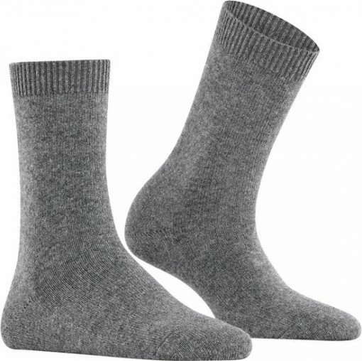 FALKE Cosy Wool Zonder Motief Zacht Dik Winter Warm Ondoorzichtig Halfhoog Comfortabel Merinowol Kasjmier Grijs Dames Sokken - Maat 35-38 -Beenmode Winkel 550x548 11